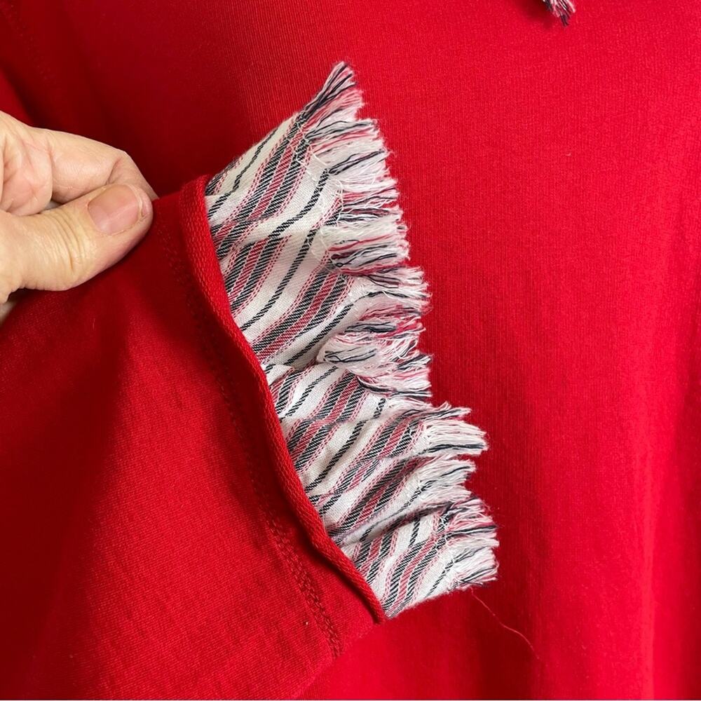 Multiples Red Long Sleeve Knit Stripe Layered Detail Top 2X - Picture 5 of 9